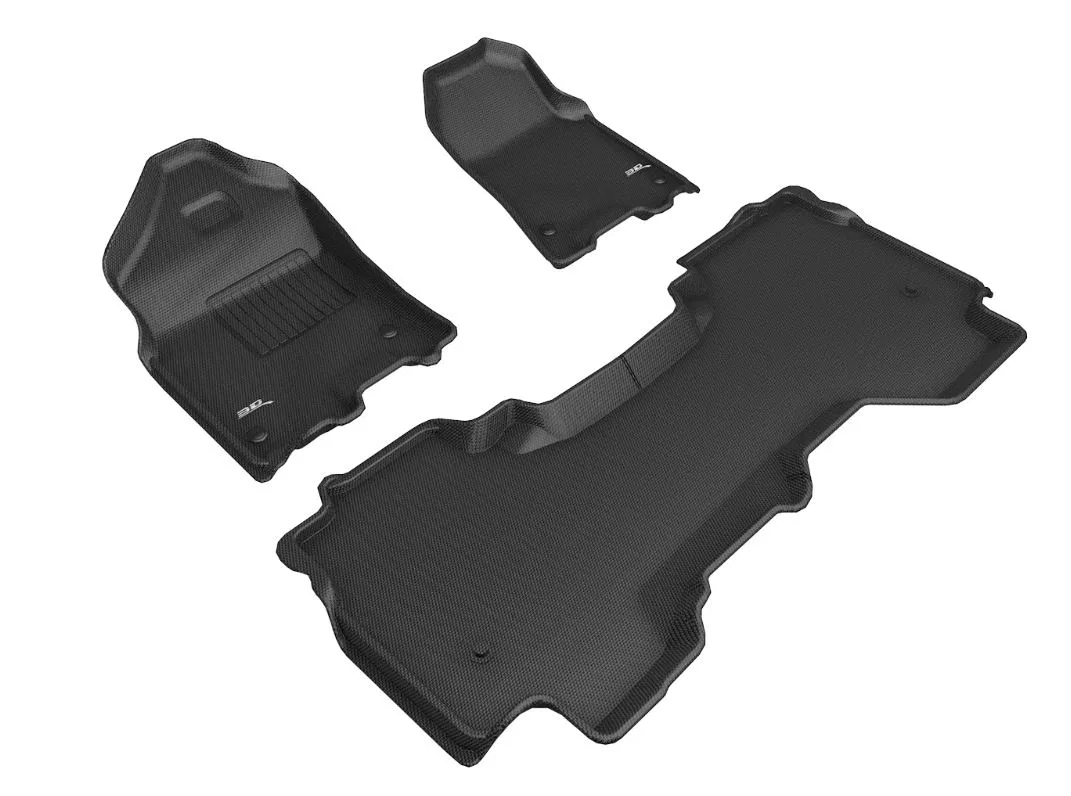 L1DG03101509 – 3D MATS/U-AC Floor Liner, Black Custom Fit Raised Edge Thermoplastic Rubber Of Carbon Fiber Texture Wi...